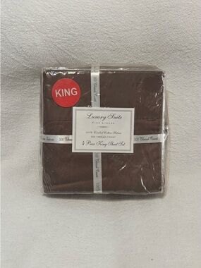 King 4-Piece Sheet Set in Brown